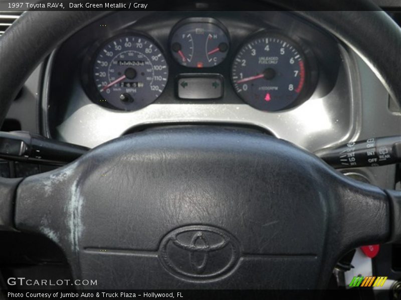 Dark Green Metallic / Gray 1997 Toyota RAV4