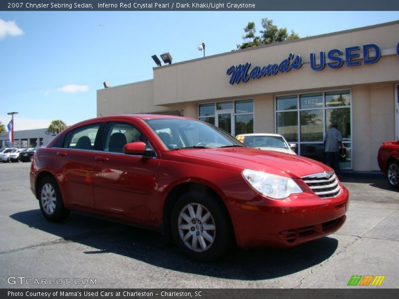 Inferno Red Crystal Pearl / Dark Khaki/Light Graystone 2007 Chrysler Sebring Sedan