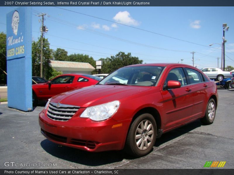 Inferno Red Crystal Pearl / Dark Khaki/Light Graystone 2007 Chrysler Sebring Sedan