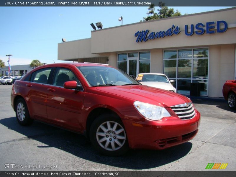 Inferno Red Crystal Pearl / Dark Khaki/Light Graystone 2007 Chrysler Sebring Sedan