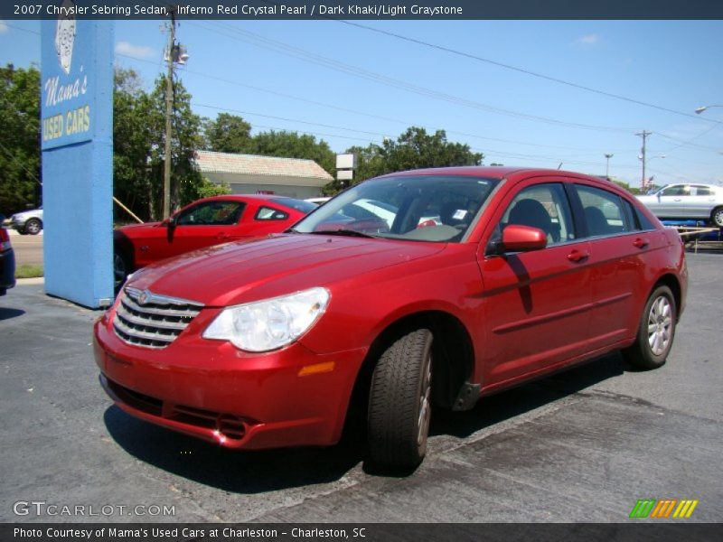 Inferno Red Crystal Pearl / Dark Khaki/Light Graystone 2007 Chrysler Sebring Sedan