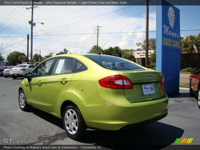 Lime Squeeze Metallic / Light Stone/Charcoal Black Cloth 2011 Ford Fiesta SE Sedan
