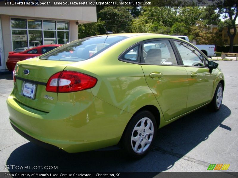 Lime Squeeze Metallic / Light Stone/Charcoal Black Cloth 2011 Ford Fiesta SE Sedan