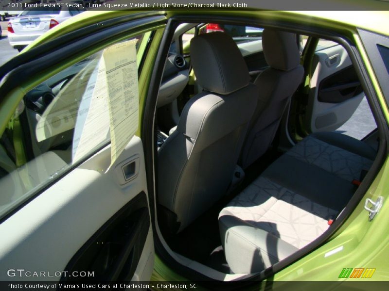 Lime Squeeze Metallic / Light Stone/Charcoal Black Cloth 2011 Ford Fiesta SE Sedan