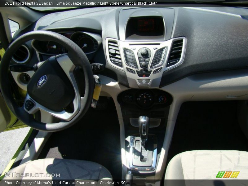 Lime Squeeze Metallic / Light Stone/Charcoal Black Cloth 2011 Ford Fiesta SE Sedan