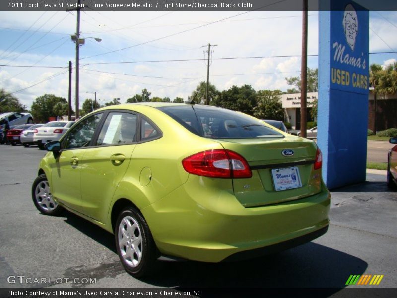 Lime Squeeze Metallic / Light Stone/Charcoal Black Cloth 2011 Ford Fiesta SE Sedan