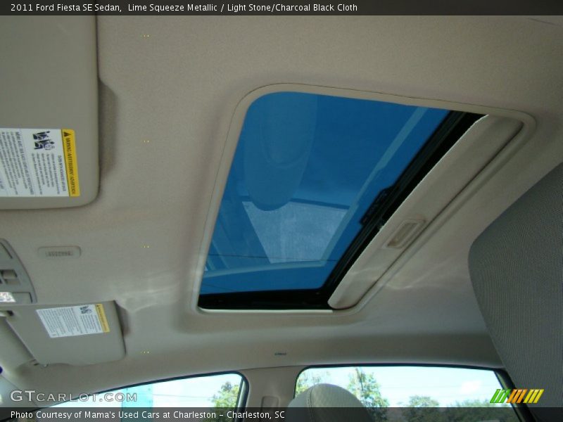 Lime Squeeze Metallic / Light Stone/Charcoal Black Cloth 2011 Ford Fiesta SE Sedan