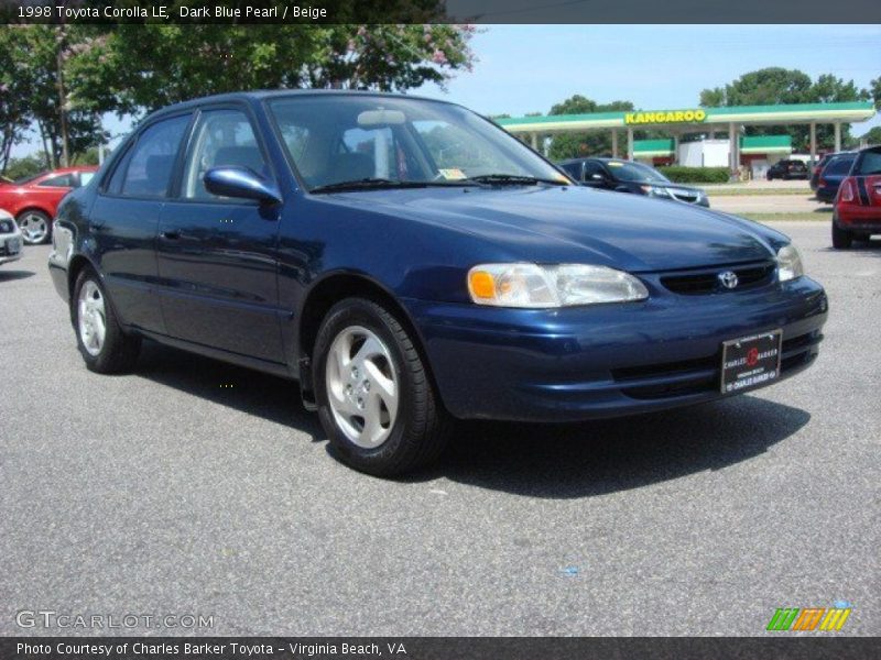 Dark Blue Pearl / Beige 1998 Toyota Corolla LE