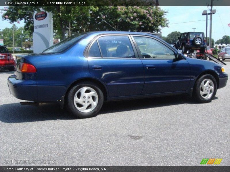 Dark Blue Pearl / Beige 1998 Toyota Corolla LE