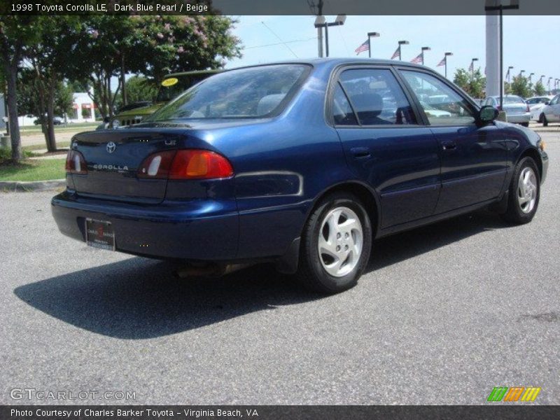 Dark Blue Pearl / Beige 1998 Toyota Corolla LE