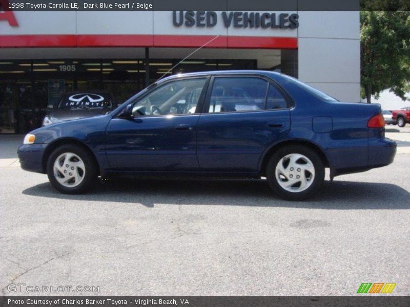 Dark Blue Pearl / Beige 1998 Toyota Corolla LE