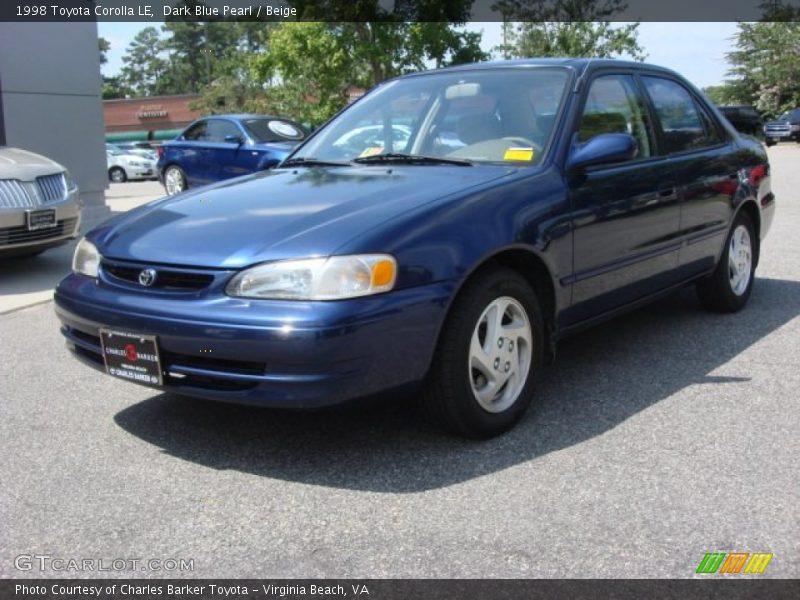 Dark Blue Pearl / Beige 1998 Toyota Corolla LE
