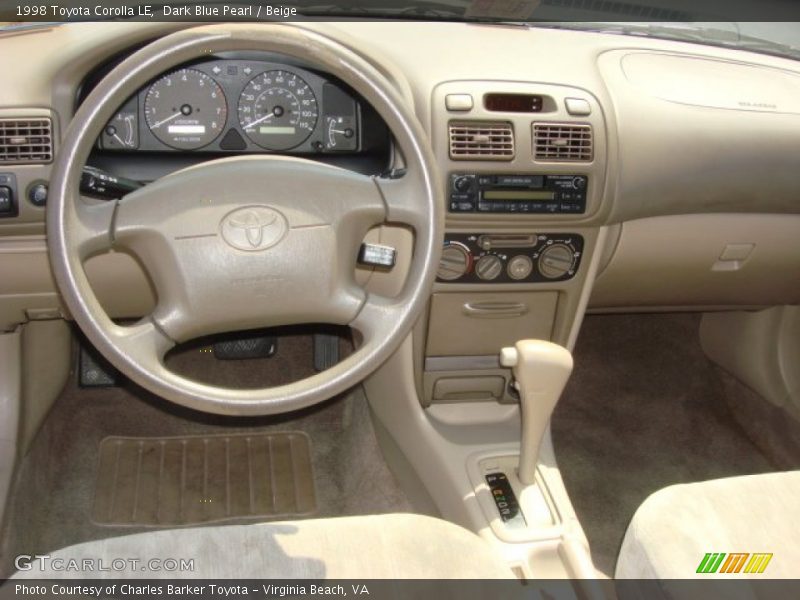 Dark Blue Pearl / Beige 1998 Toyota Corolla LE
