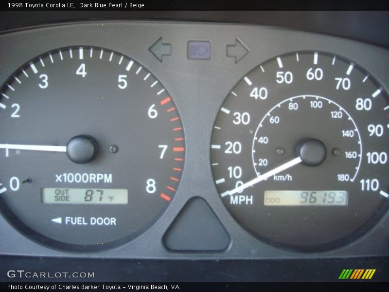 Dark Blue Pearl / Beige 1998 Toyota Corolla LE