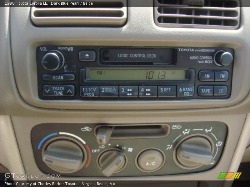 Dark Blue Pearl / Beige 1998 Toyota Corolla LE
