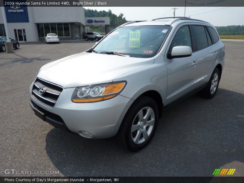Bright Silver / Black 2009 Hyundai Santa Fe Limited 4WD