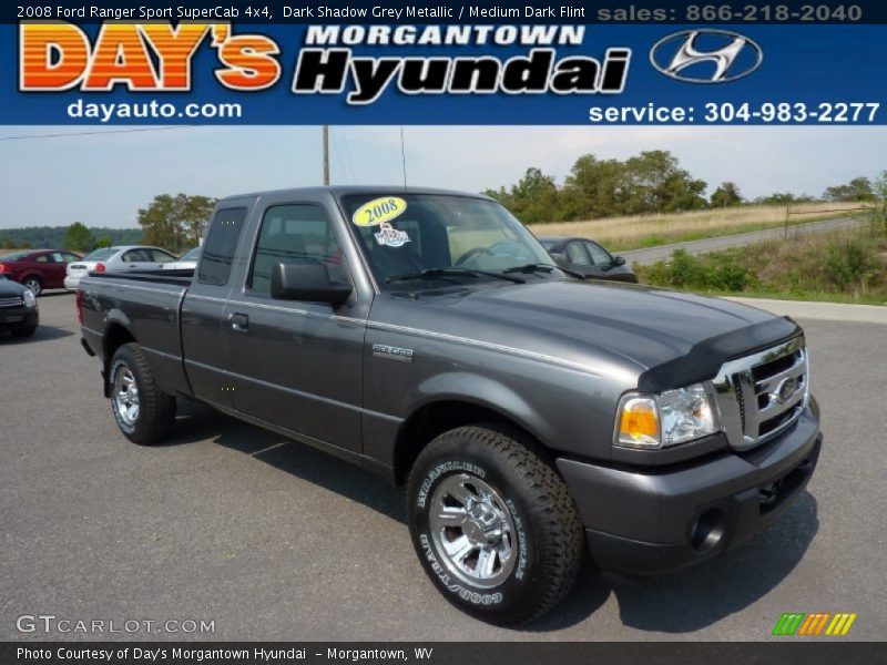 Dark Shadow Grey Metallic / Medium Dark Flint 2008 Ford Ranger Sport SuperCab 4x4