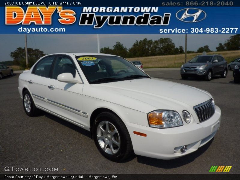 Clear White / Gray 2003 Kia Optima SE V6