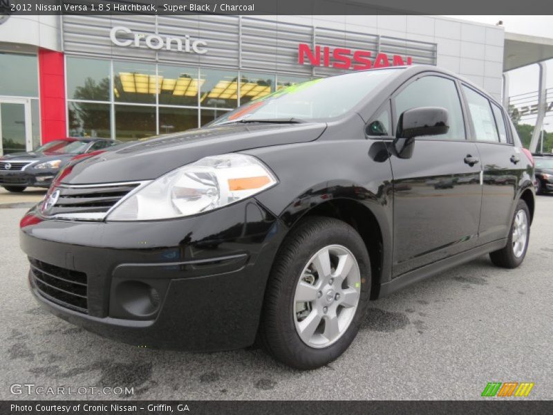 Super Black / Charcoal 2012 Nissan Versa 1.8 S Hatchback