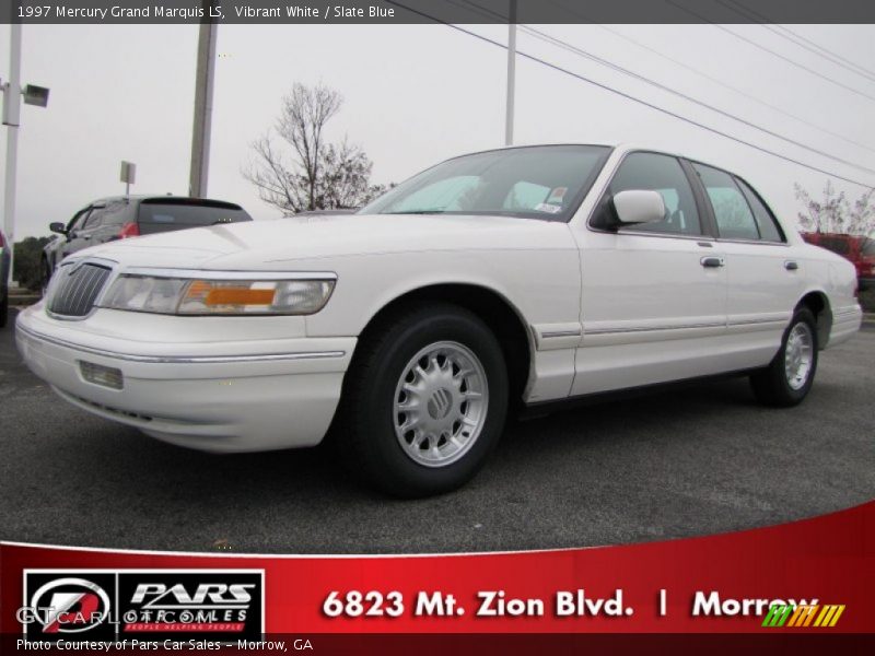 Vibrant White / Slate Blue 1997 Mercury Grand Marquis LS