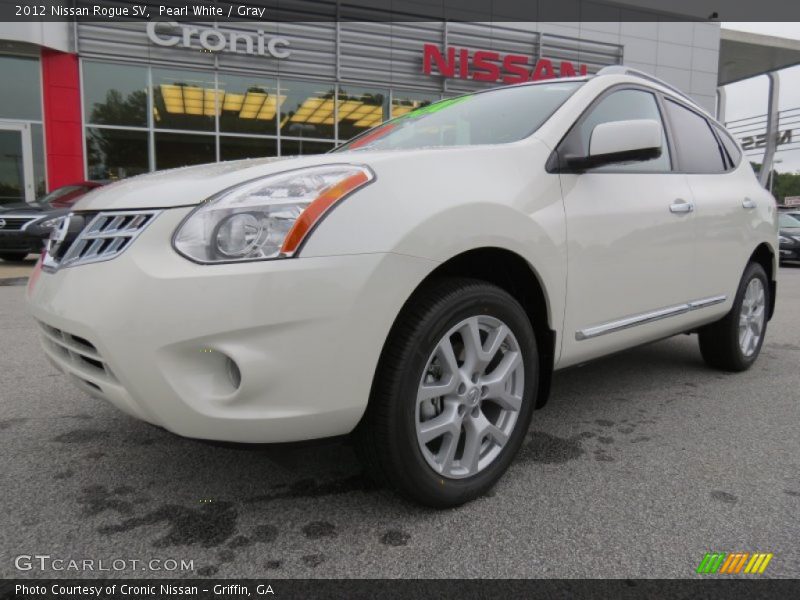 Pearl White / Gray 2012 Nissan Rogue SV