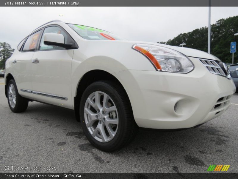 Pearl White / Gray 2012 Nissan Rogue SV