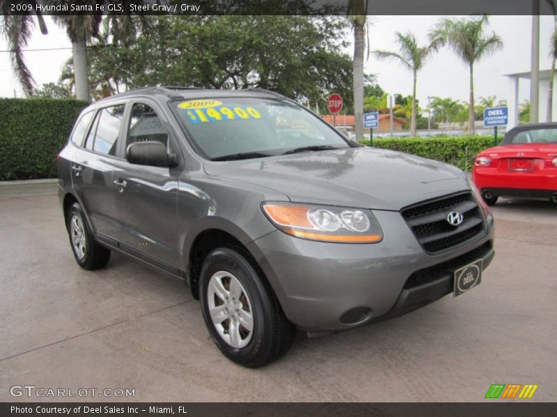Steel Gray / Gray 2009 Hyundai Santa Fe GLS