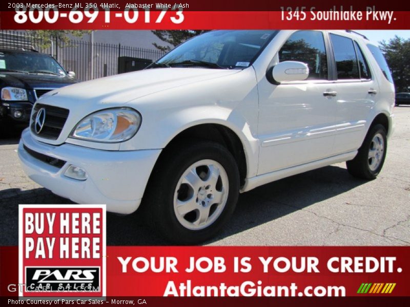 Alabaster White / Ash 2003 Mercedes-Benz ML 350 4Matic