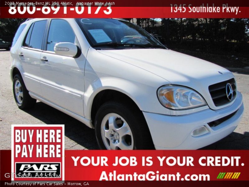 Alabaster White / Ash 2003 Mercedes-Benz ML 350 4Matic