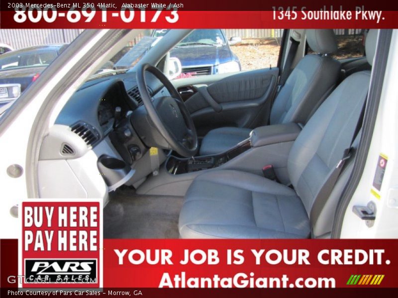 Alabaster White / Ash 2003 Mercedes-Benz ML 350 4Matic