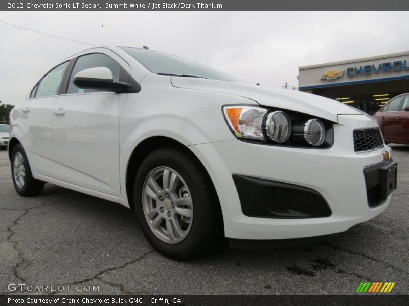 Summit White / Jet Black/Dark Titanium 2012 Chevrolet Sonic LT Sedan