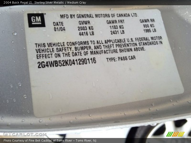 Sterling Silver Metallic / Medium Gray 2004 Buick Regal LS