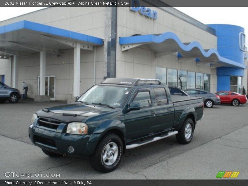 Alpine Green Metallic / Gray 2002 Nissan Frontier SE Crew Cab 4x4