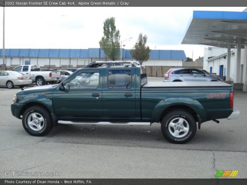 Alpine Green Metallic / Gray 2002 Nissan Frontier SE Crew Cab 4x4