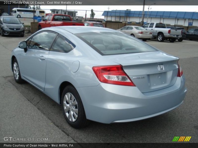 Cool Mist Metallic / Gray 2012 Honda Civic LX Coupe