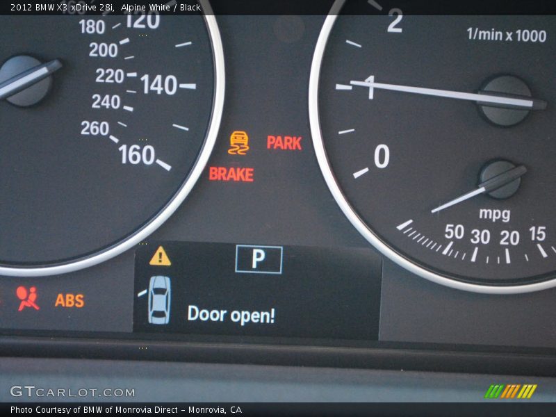 Alpine White / Black 2012 BMW X3 xDrive 28i