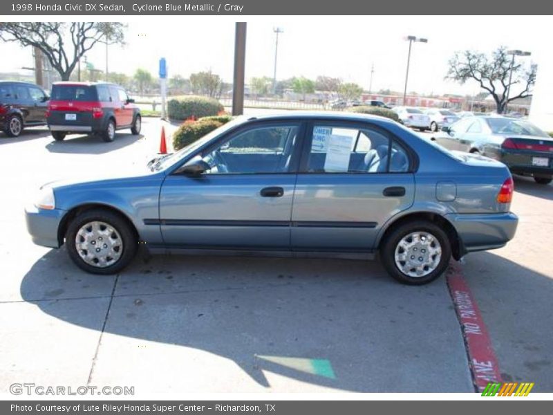 Cyclone Blue Metallic / Gray 1998 Honda Civic DX Sedan