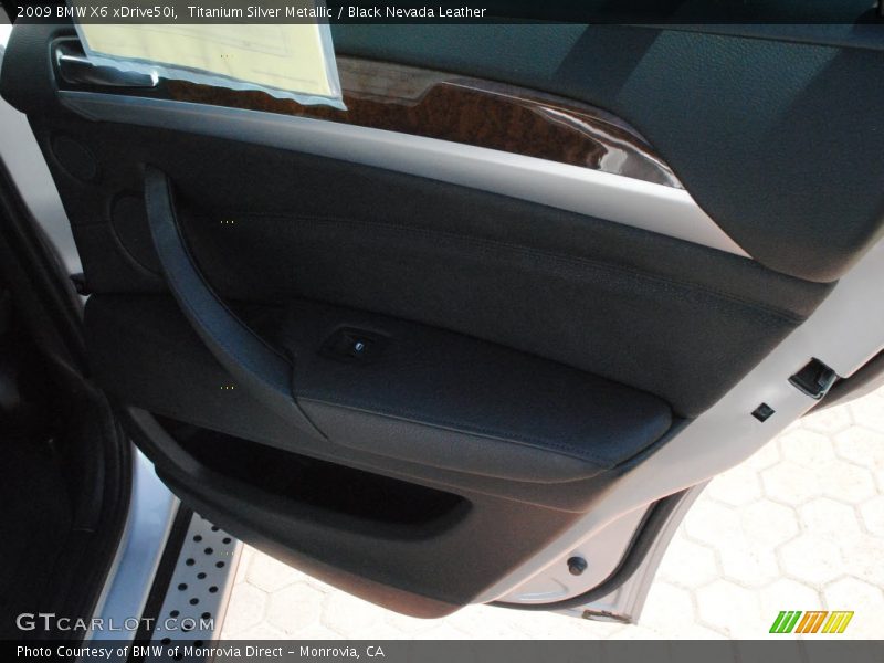 Titanium Silver Metallic / Black Nevada Leather 2009 BMW X6 xDrive50i