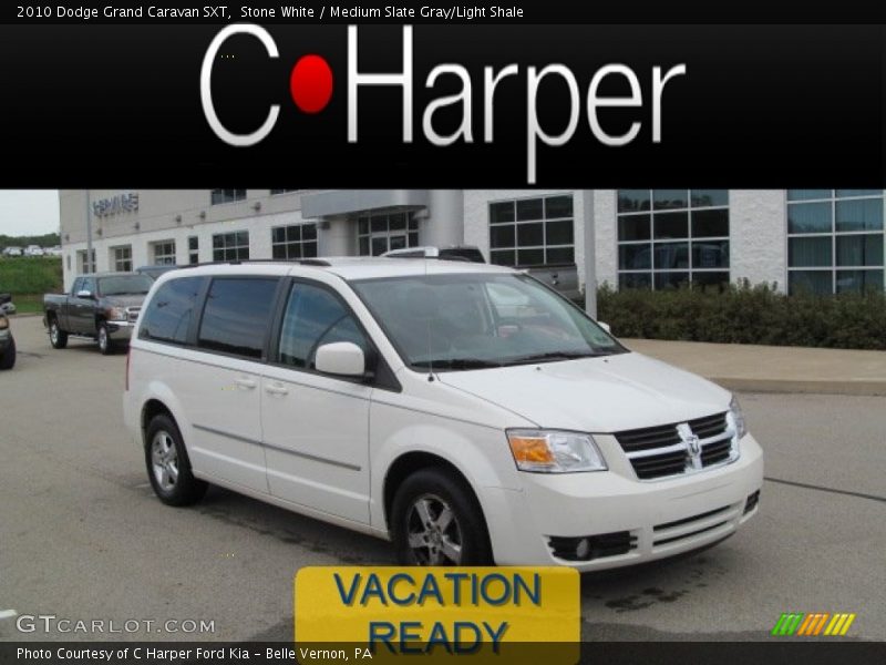 Stone White / Medium Slate Gray/Light Shale 2010 Dodge Grand Caravan SXT