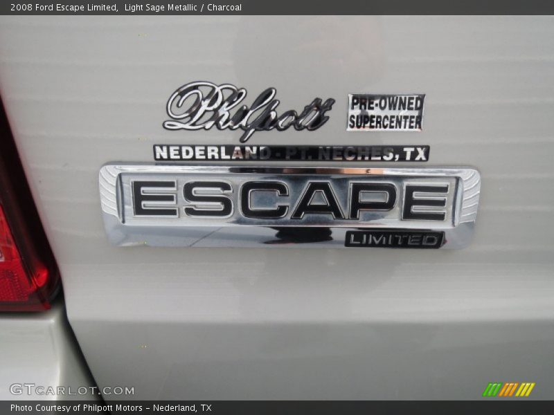 Light Sage Metallic / Charcoal 2008 Ford Escape Limited