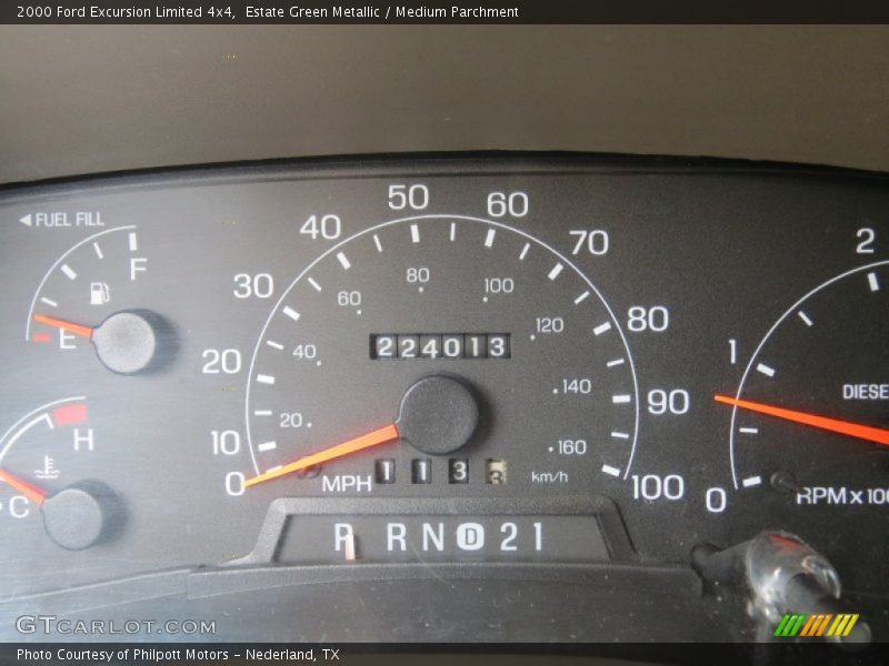 Estate Green Metallic / Medium Parchment 2000 Ford Excursion Limited 4x4