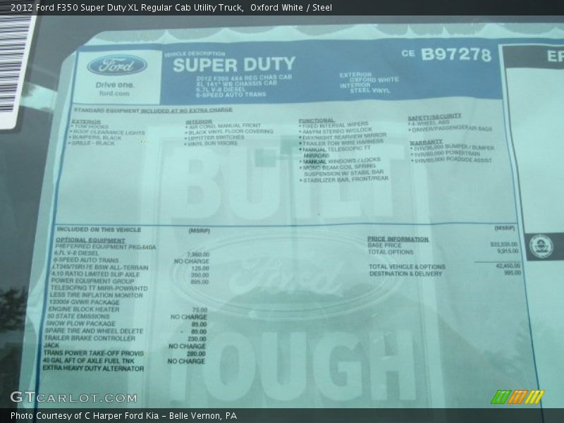 Oxford White / Steel 2012 Ford F350 Super Duty XL Regular Cab Utility Truck