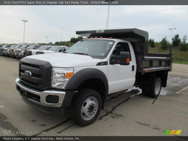 Front 3/4 View of 2012 F550 Super Duty XL Regular Cab 4x4 Dump Truck