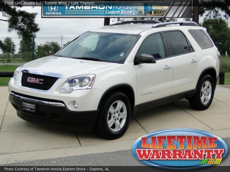 Summit White / Light Titanium 2008 GMC Acadia SLE