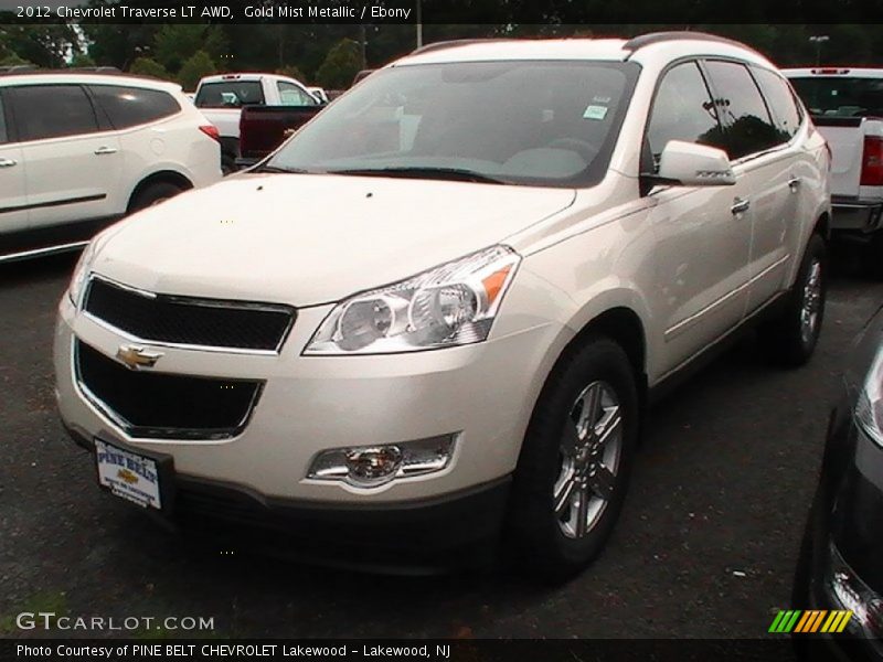 Gold Mist Metallic / Ebony 2012 Chevrolet Traverse LT AWD