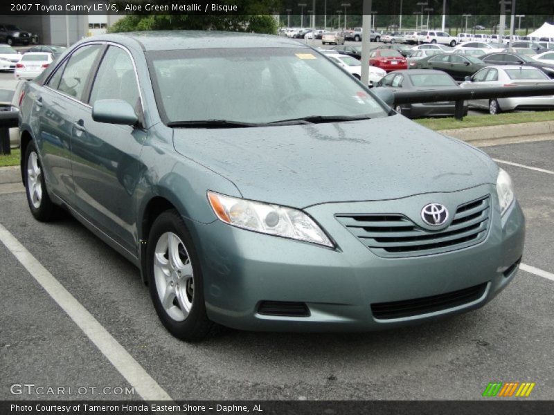 Aloe Green Metallic / Bisque 2007 Toyota Camry LE V6