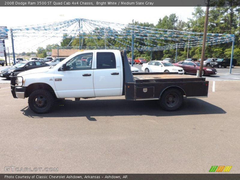 Bright White / Medium Slate Gray 2008 Dodge Ram 3500 ST Quad Cab 4x4 Chassis