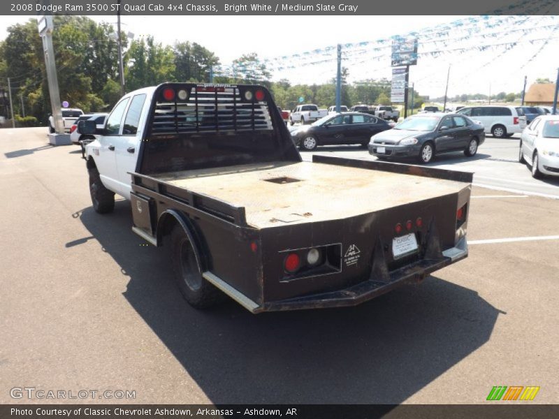 Bright White / Medium Slate Gray 2008 Dodge Ram 3500 ST Quad Cab 4x4 Chassis