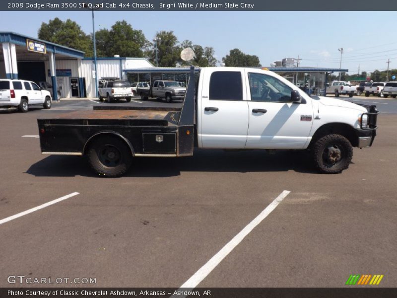 Bright White / Medium Slate Gray 2008 Dodge Ram 3500 ST Quad Cab 4x4 Chassis