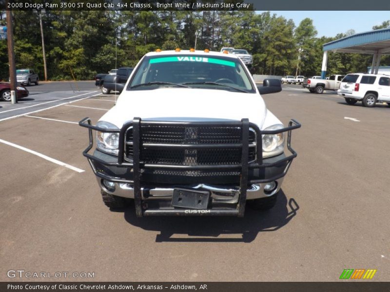 Bright White / Medium Slate Gray 2008 Dodge Ram 3500 ST Quad Cab 4x4 Chassis